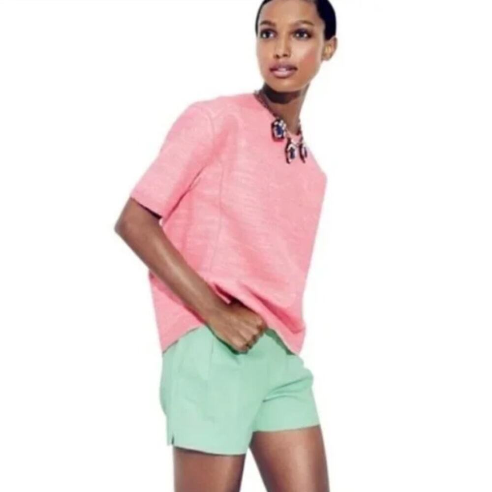 J. Crew Mint Green Pleated Pique Shorts Size 10